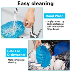 2PCS Reusable Air Fryer Silicone Pot Xinrongda Air Fryer Liners, 7.5inch/20cm Non-Stick Waterproof Air Fryer Accessories For Oven, Microwave Cake Baking Pans, Home Kitchen,Blue -Kitchen Island Sale 51nAMn0p0aL