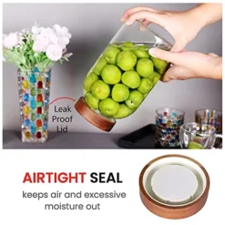 2 Pack 95 OZ Glass Jar With Screw On Lid, Large Glass Canister With Airtight Wooden Lid For Kombucha, Sun Tea, Meal Prep, Food Storage, Drinking, Overnight Oats, Dry Food, Spices, Salads, Yogurt -Kitchen Island Sale 51nBHe28B3L