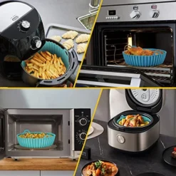 Opwulo 2-Pack Air Fryer Silicone Liners, 7.5inch & 8.5 Inch Air Fryer Basket, Easy Cleaning Air Fryers Silicone Pot, Reusable Air Fryer Silicone Pot Round For 3 To 5 Qt Air Fryer Oven Accessories -Kitchen Island Sale 51nBTh0LALL