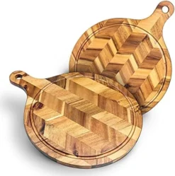 Acacia Wood Cutting Board Large Rectangle 17” X 13'' X 0.6” (Set Of 1) With For Meat, Cheese Board, Vegetables, Bread, And Charcuterie - Decorative Wooden Serving Board For Kitchen, Dining Room -Kitchen Island Sale 51nFV8x NPL. AC