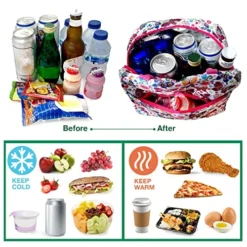 Waterproof Insulated Reusable Lunch Bag Food Drinks Container With Front Padded Pocket Double Zippers For Kids Men Women Work School Picnic Butterflies -Kitchen Island Sale 51nIYpZWiOL