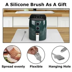 1.5MM Extra Thick Silicone Heat Resistant Mat For Air Fryer, 27.9" X 20" XL Large Kitchen Counter Mat Waterproof, Nonskid Silicone Table Placemats For Countertop Protector With Brush By Foepoge, Black -Kitchen Island Sale 51nJWuLJ0LL