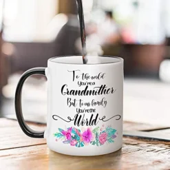 Grandma Birthday Gifts Mug For World Best Grandmother,Mother's Day Grandma Coffee Mug For Nana, Abuela, Granny, Mimi From Grandson,Granddaughter, Grandkids, Grandchildren