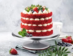 12 Inch Cake Turntable Cake Decorating Kit Supplies, 7 Pcs Baking Supplies Aluminium Alloy Revolving Cake Decorating Stand, With 3 Icing Smoother, Icing Spatula, Silicone Spatula, Cake Cutter -Kitchen Island Sale 51nUPL3IpOL