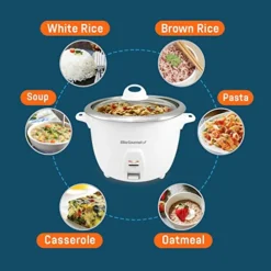 RC-2010 Electric Rice Cooker With Stainless Steel Inner Pot Makes Soups, Stews, Grains, Cereals, Keep Warm Feature, 10 Cups Cooked, White -Kitchen Island Sale 51neLb8zLVL