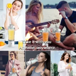 Portable Blender, Personal Blender For Shakes And Smoothies, Mini Blender 20 Oz With 6 Blades (White) -Kitchen Island Sale 51njvFC4NeL