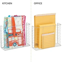 MDesign Portable Metal Farmhouse Wall Decor Angled Storage Organizer Basket Bin For Hanging In Kitchen/Pantry - Store Plastic Bags, Foils, Oils, Sandwich Bags, 2 Pack - Chrome 13 MDesign Portable Metal Farmhouse Wall Decor Angled Storage Organizer Basket Bin For Hanging In Kitchen/Pantry - Store Plastic Bags, Foils, Oils, Sandwich Bags, 2 Pack - Chrome -Kitchen Island Sale 51nxbLlhDUL