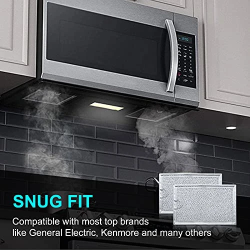 Microwave Filter Replacement For GE WB06X10359, Microwave Vent Filter For LG 5230W1A012B, Kenmore, Frigidaire, Microwave Grease Filter 7-5/8" X 5-1/8", 2 Pack 1 Microwave Filter Replacement For GE WB06X10359, Microwave Vent Filter For LG 5230W1A012B, Kenmore, Frigidaire, Microwave Grease Filter 7-5/8" X 5-1/8", 2 Pack