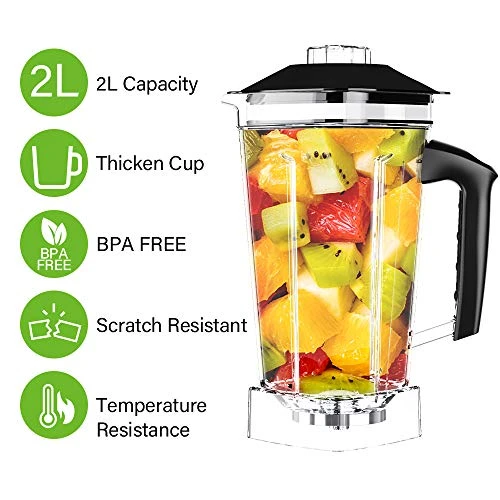 Professional Countertop Blender With 2200-Watt Base, Smoothie Blender,Built-in Timer,High Power Blender 2L Cups For Frozen Drinks,Shakes And Smoothies 4 Professional Countertop Blender With 2200-Watt Base, Smoothie Blender,Built-in Timer,High Power Blender 2L Cups For Frozen Drinks,Shakes And Smoothies - Image 4