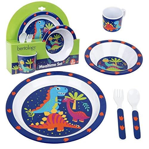 5 Pc Mealtime Baby Feeding Set For Kids And Toddlers - Includes Plate, Bowl, Cup, Fork And Spoon Utensil Flatware - Durable, Dishwasher Safe, BPA Free - Dino 7 5 Pc Mealtime Baby Feeding Set For Kids And Toddlers - Includes Plate, Bowl, Cup, Fork And Spoon Utensil Flatware - Durable, Dishwasher Safe, BPA Free - Dino - Image 7