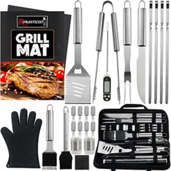 Omanticist Barbecue Tool Set With Storage Bag - Portable Grill Tool Kit - Professional BBQ Set For Outdoor Cooking And Camping Grill Accessories Sets