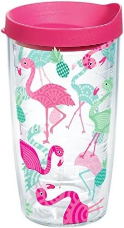 Tervis Flamingo Pattern Insulated Tumbler With Wrap And Fuschia Lid, 24 Oz, Clear -Kitchen Island Sale 51oi97kpzzL. AC