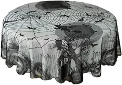 Spooky Spirits Web Lace Fabric Halloween Tablecloth, Halloween Table Cloth (Black, 70" Round) -Kitchen Island Sale 51okvljf1IL. AC