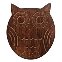 Wooden Crafted Coaster Set Of 6 With Coasters Holder For Drink Bar Coaster Tea Coffee Mug Tabletop Barware Drink Handmade Dining Home Decor (Owl Shape) -Kitchen Island Sale 51ot8ANX4HL