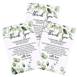 Wedding Thank You Cards Thank You Place Setting Wedding Greenery Cards Eucalyptus Thank You Place Cards 4 X 6 Inches For Wedding Reception Rehearsal Dinner Party Bridal Shower(50 Pieces)
