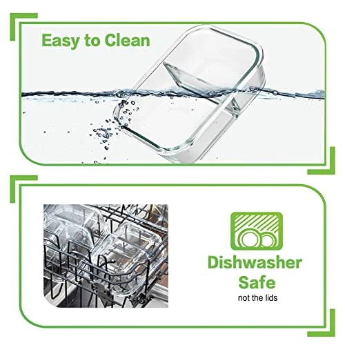 10 Pack Glass Meal Prep Containers 2 Compartment, Glass Food Storage Containers With Lids, Airtight Glass Lunch Bento Boxes, BPA-Free & Leak Proof (10 Lids & 10 Containers) - White 4 10 Pack Glass Meal Prep Containers 2 Compartment, Glass Food Storage Containers With Lids, Airtight Glass Lunch Bento Boxes, BPA-Free & Leak Proof (10 Lids & 10 Containers) - White - Image 4