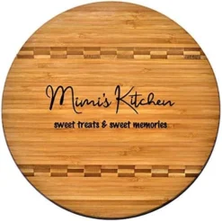 Mimi Gift - Bamboo Butcher Block Inlay Cutting Board Engraved - Mimi’s Kitchen Sweet Treats & Sweet Memories - Design Present Birthday Mother’s Day Christmas Best Grandma Ever GK Grand (11.75 Round) -Kitchen Island Sale 51pIb9HQBeL. AC