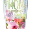 Tervis Mom - Watercolor Floral Tumbler With Wrap And Fuchsia Lid 24oz, Clear