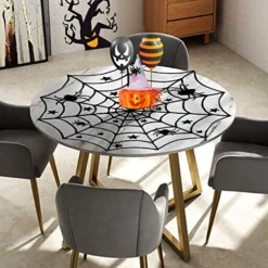3pack Halloween Decorations Set Halloween Tablecloth Black Lace Round Spider Cobweb Table Cover Fireplace Mantel Scarf Spiderweb Fireplace Scarf For Halloween Party -Kitchen Island Sale 51pktGEgm4L