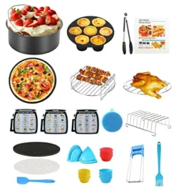 Air Fryer Accessories 8Inch 17 Pcs Set Compatible With Most Air Fryer Replacement Parts,Oven Accessories