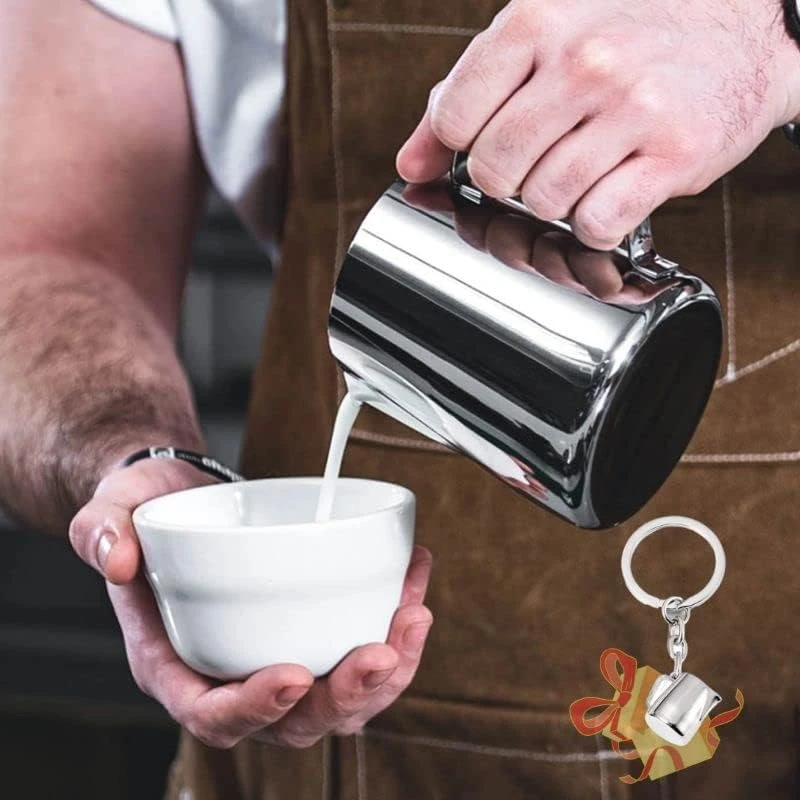 Stainless Steel Milk Frothing Pitcher 20 Oz (600 Ml) Espresso Steaming Coffee Barista Craft Latte Cappuccino Milk Cream Frother Cup Pitcher Milk Jug Coffee Maker Espresso Machines, Polished Finished 7 Stainless Steel Milk Frothing Pitcher 20 Oz (600 Ml) Espresso Steaming Coffee Barista Craft Latte Cappuccino Milk Cream Frother Cup Pitcher Milk Jug Coffee Maker Espresso Machines, Polished Finished - Image 7