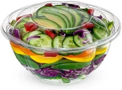 [50 Sets - 32 Oz.] Clear Plastic Salad Bowls To Go With Airtight Lids -Kitchen Island Sale 51py7pHpF7L. AC