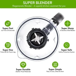 300W Cordless Portable Blender For Shakes And Smoothies, Regenerate Personal Large Size Cordless Mixer With Rechargeable Battery For Kitchen Outdoor Sports, Tritan 48 Oz Camping Blender Jar For Fruits, Veges, Black -Kitchen Island Sale 51q6LhotpnL