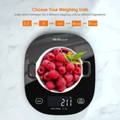 Digital Food Scale, WeGuard Kitchen Scale Weight Grams And Oz With Nutritional Calculate Via Smartphone APP, Food Weight Scale For Cooking, Baking, And Weight Loss, 5 Units, Tempered Glass Black -Kitchen Island Sale 51q8H67ewsL