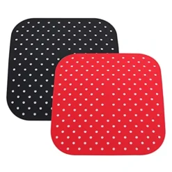 2 Pieces 8.4inch Silicone Air Fryer Liners Square Reusable Air Fryer Mats Non-Stick Air Fryer Pads For Air Fryer Baking Steaming Cooking