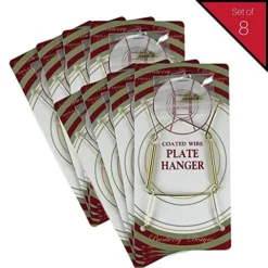 Rass Vinyl Coated Plate Hanger 5 To 7 Inch Plates - Set Of 8 - Includes Hook And Nail For Hanging