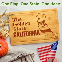 Bamboo State Cutting Board For Kitchen – California Cheese Board, Charcuterie Platter & Serving Tray, (15" X 10") -Kitchen Island Sale 51qZvWqaFQL