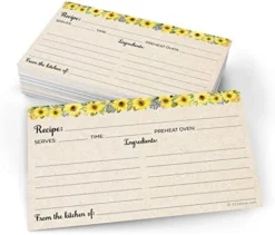 Sunflower Recipe Cards (Set Of 50) Large 4x6 - Rustic Kraft Tan, From The Kitchen Of - Double-Sided For Weddings, Bridal, Baby Shower - Made In USA -Kitchen Island Sale 51qcANW2InL. AC