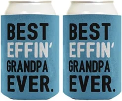 Grandma Grandpa Gifts Best Effin' Grandma And Grandpa Ever Funny Grandma Grandpa Announcement Grandma Grandpa Gift Set 2 Pack Can Coolie Drink Coolers Coolies Blue & Pink -Kitchen Island Sale 51qrO7KCYnL. AC
