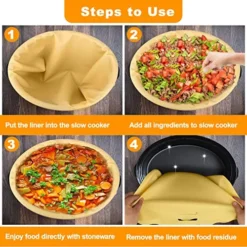 2 Pack Silicone Slow Cooker Liners For 6,7,8 Quarts Crockpot, Reusable Silicone Insert,Leakproof & Easy Clean,Cooking Bags For Oval Or Round Crock Pot,Slow Cooker Accessories（Pink+Yellow） -Kitchen Island Sale 51r6CHNcYkL