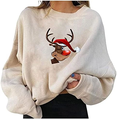 VODMXYGG Womens Winter Long Sleeve Pullover Fashion O-Neck Christmas Printed Blouse Casual Basic Sweatshirt Tops 8 VODMXYGG Womens Winter Long Sleeve Pullover Fashion O-Neck Christmas Printed Blouse Casual Basic Sweatshirt Tops - Image 8