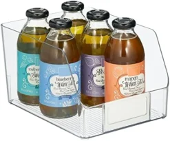 Wide Plastic Kitchen Food Storage Organizer Bin Basket With Open Front And Built-In Label Holder For Cabinets, Pantry - 12 Inch Width - 4 Pack - Clear -Kitchen Island Sale 51rCRPNdhwL. AC