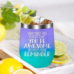 Wine Tumbler With Sayings Gifts For Women,Funny Inspirational Birthday Gift For Mom,Sister,Girl Friend,Female,Coworker-Sometimes You Forget,Thank You Gift Insulated Cup(12oz,Gradient Purple) -Kitchen Island Sale 51rHkL7a61L