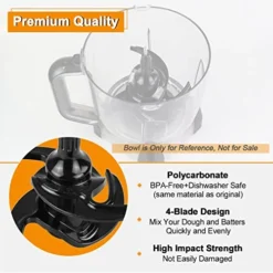 WARDFYT Dough Blade Replacement Compatible With Ninja Food Processor Bowl 64 OZ, Replacement Dough Hook For Ninja 8-Cup/9-Cup Processor Bowl, Polycarbonate,BN601 BN600 BN801 BL770 BL660,BPA Free,Black -Kitchen Island Sale 51rmdAyYA2L