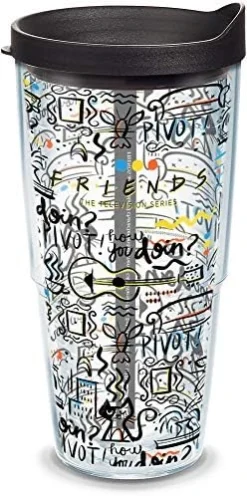 Tervis Made In USA Double Walled Friends - Pattern Insulated Tumbler Cup Keeps Drinks Cold & Hot, 16oz, Classic -Kitchen Island Sale 51s3p4EVy2L. AC