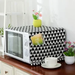 MF2FLAY Fridge Dust Proof Cover Multi-Purpose Washing Machine Top Cover With Refrigerator Storage Organizer Bags (35In X 12In, Black And White)