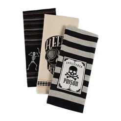 Happy Halloween Dishtowel Collection Embellished Cotton Kitchen Hand Towel Set, 18x28, Skeleton, 3 Count -Kitchen Island Sale 51sMY1649rL