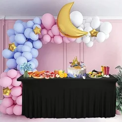 3 Pack Stretch Tablecloth Spandex Table Skirts For Rectangle Tables Washable Wrinkle Resistant Table Covers 6ft And Fitted Table Skirts For Tradeshows,Banquets Or Restaurants,Parties,Events (Black) -Kitchen Island Sale 51sSDCPfv6L