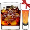 Vintage 1973 Aged To Perfection 50th Whiskey Glass + Shot Glass, 50th Birthday Gifts For Men, 50th Birthday Decorations Men, Mens 50th Birthday Gift Ideas, 50th Glass, 50th Party Favors