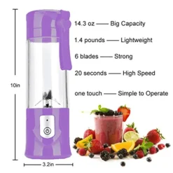Blend Portable Blender Jet For Shakes And Smoothies, USB Rechargeable Travel Juicer Cup Electric Mini Personal Size Blenders Frozen Fruit Ice Mixer Baby Food Mixing Machine With 6 Blades For Sports Travel And Outdoors 13.5oz (Purple) 11 Blend Portable Blender Jet For Shakes And Smoothies, USB Rechargeable Travel Juicer Cup Electric Mini Personal Size Blenders Frozen Fruit Ice Mixer Baby Food Mixing Machine With 6 Blades For Sports Travel And Outdoors 13.5oz (Purple) -Kitchen Island Sale 51tHiWG7siL