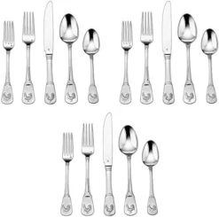 Cuisinart CFE-01-FR20 20-Piece Flatware Set, French Rooster