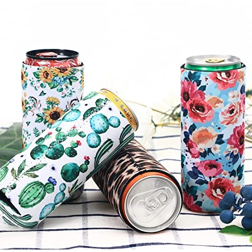 8 Pcs Slim Can Coolers Sleeves For 12oz Slim Beer & Hard Soda, Tall Skinny Can Cooler Holder Colorful Neoprene Bottle Insulator Perfect For Christmas Parties Valentines Day Gifts (Floral) 4 8 Pcs Slim Can Coolers Sleeves For 12oz Slim Beer & Hard Soda, Tall Skinny Can Cooler Holder Colorful Neoprene Bottle Insulator Perfect For Christmas Parties Valentines Day Gifts (Floral) - Image 4