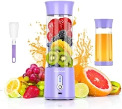 Portable Blender For Shakes And Smoothies,500ml Electric Juicer, 4000mAh Smoothie Blender With BPA-Free Material, USB Rechargeable Fresh Juice Blender For Travel, Gym, Outdoors, And Home, Pink Purple -Kitchen Island Sale 51tUfRonfWL. AC
