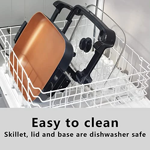 12x15" Nonstick Ceramic Electric Skillet - With Removable Pan, Adjustable Temperature, Reversible Design 3 12x15" Nonstick Ceramic Electric Skillet - With Removable Pan, Adjustable Temperature, Reversible Design - Image 3