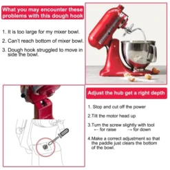 Stainless Steel Dough Hook For KitchenAid Tilt-Head Stand Mixer, Heavy Duty And Dishwasher Safe, Fit For KitchenAid Classic And Artisan Series 9 Stainless Steel Dough Hook For KitchenAid Tilt-Head Stand Mixer, Heavy Duty And Dishwasher Safe, Fit For KitchenAid Classic And Artisan Series -Kitchen Island Sale 51tdPSmsJ0L