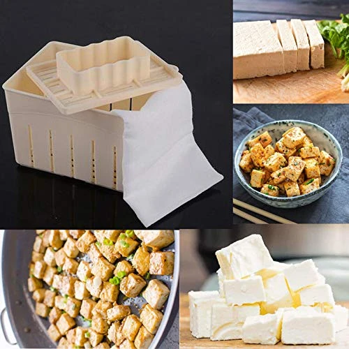 Tofu Press Mould (2PCS) Plastic DIY Homemade Tofu Maker Pressing Mold Kit +Soybean Curd Cheese Cloth Kitchen Tools 4 Tofu Press Mould (2PCS) Plastic DIY Homemade Tofu Maker Pressing Mold Kit +Soybean Curd Cheese Cloth Kitchen Tools - Image 4